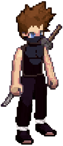 A masked ninja holding a kunai