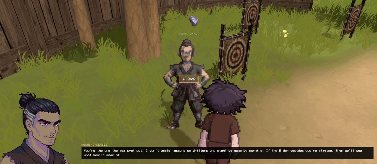 A conversation with a character in the game